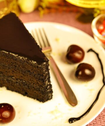 Chocolate cake pieces with soft moist texture and rich cocoa flavour