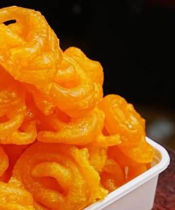 Mini Jangiri South Indian sweet soaked in sugar syrup