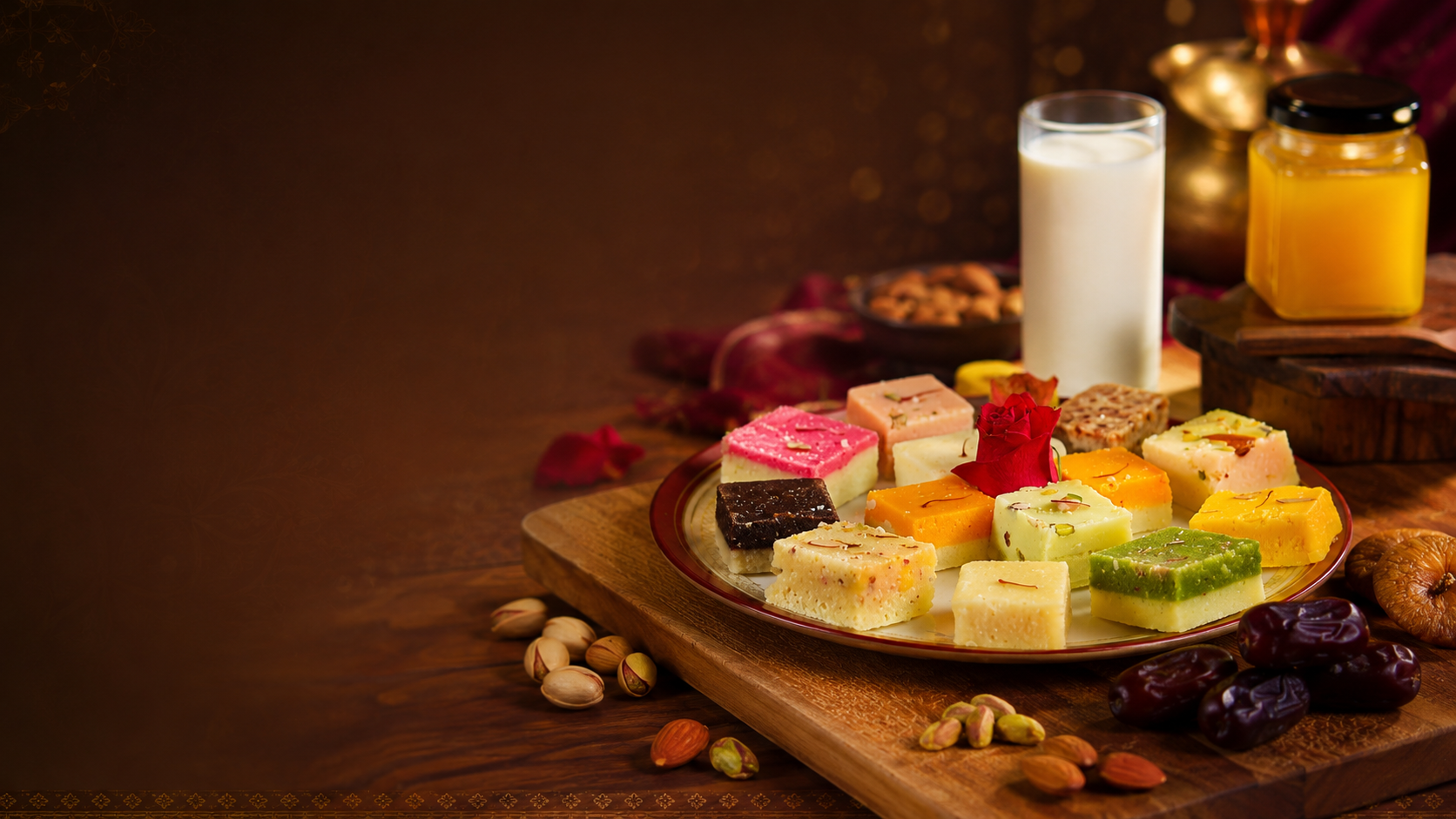 Assorted milk sweets made with pure milk and traditional Indian recipes